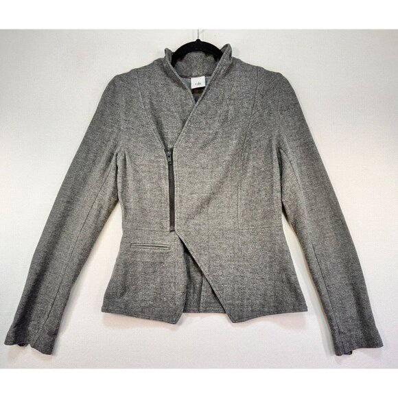 Cabi Womens Asymmetrical Zip Knit Jacket XS Gray - Picture 1 of 12